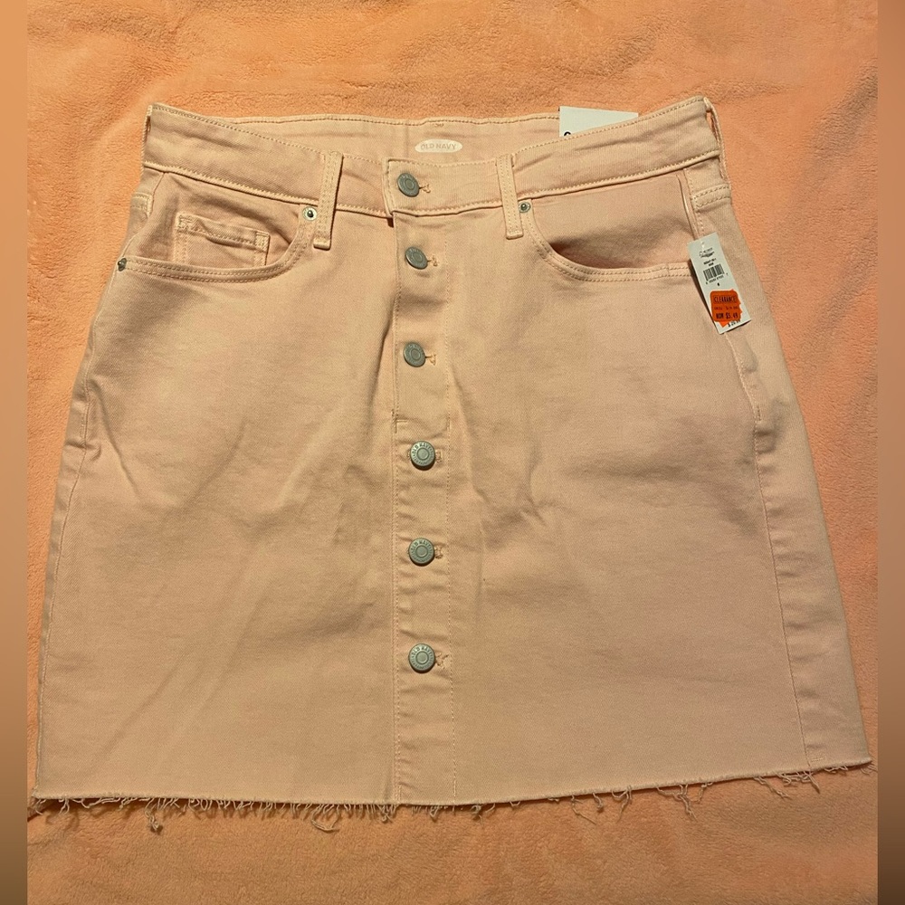 NWT pink high waisted denim skirt❤️